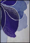 Navy Lotus Left Real Silver Poster 50x70cm